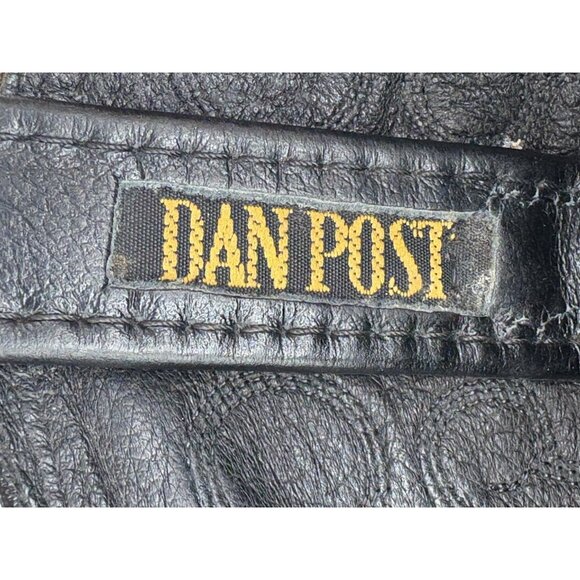 DAN POST Women's Cowboy Boots Black Snip On Pointed Toe Size 6M USA Great GUC - Picture 3 of 12